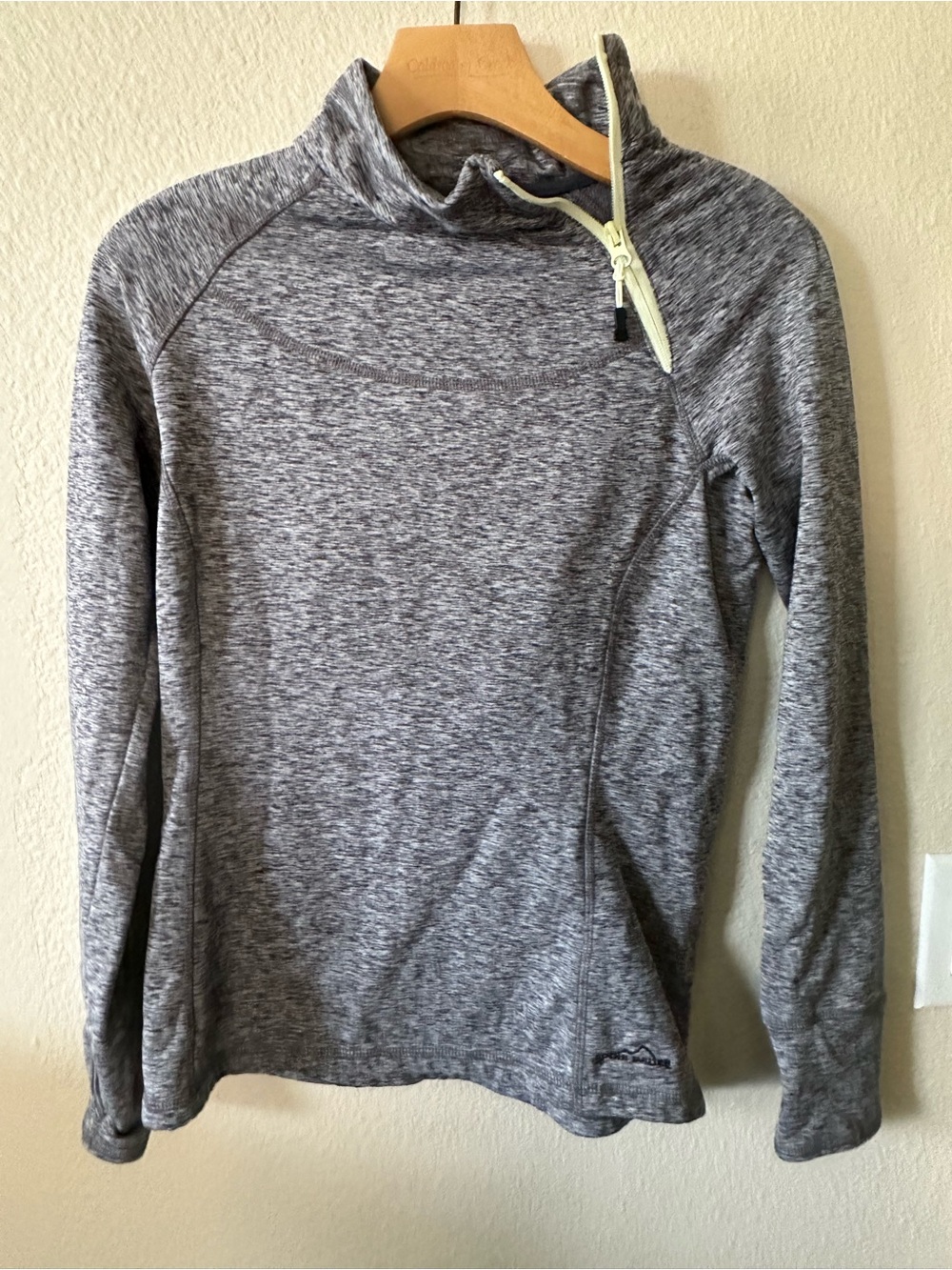 Eddie BauerWomen’s Heather Gray Quarter-Zip Pullover Top/ NWOT 1388